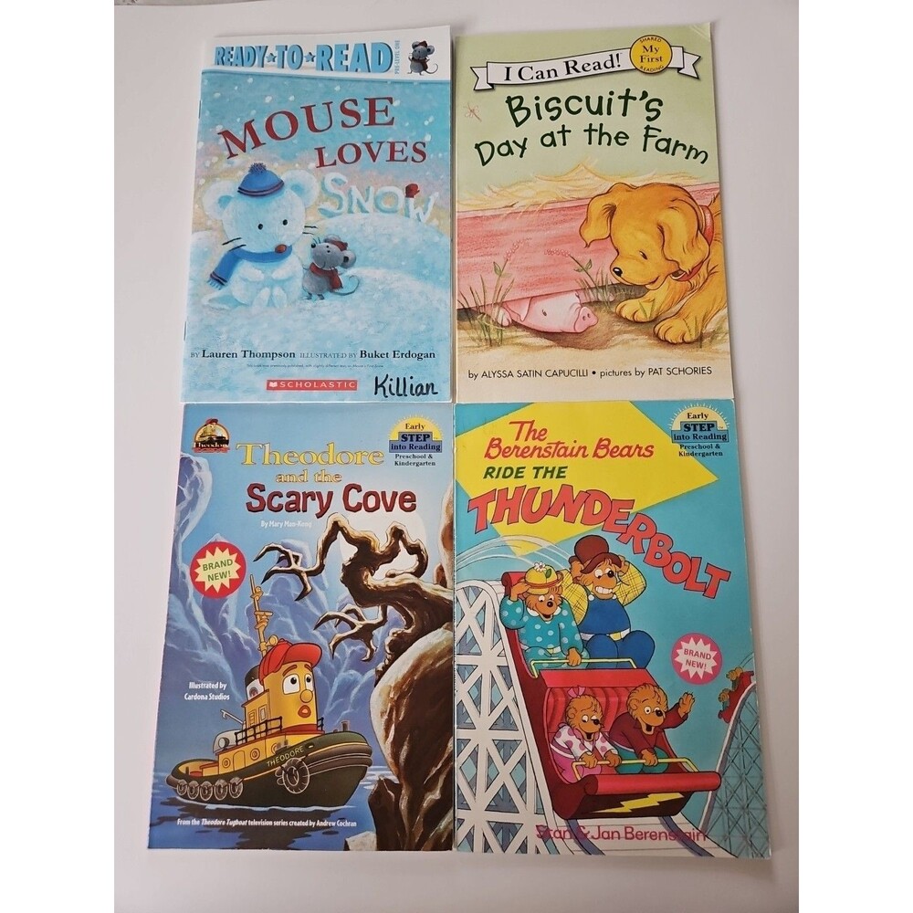 Lot Of 4 Early Step Into Reading & Pre Level One Readers Berestain Bears, Buscui